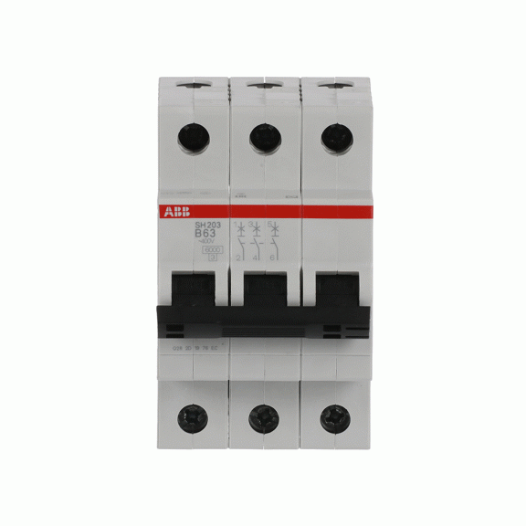 ABB 2CDS213001R0635, SH 203-B 63, Compact Home, 63 Amper, 3 Kutuplu, B Tipi, Otomatik Sigorta, 6 kA, 3x63B