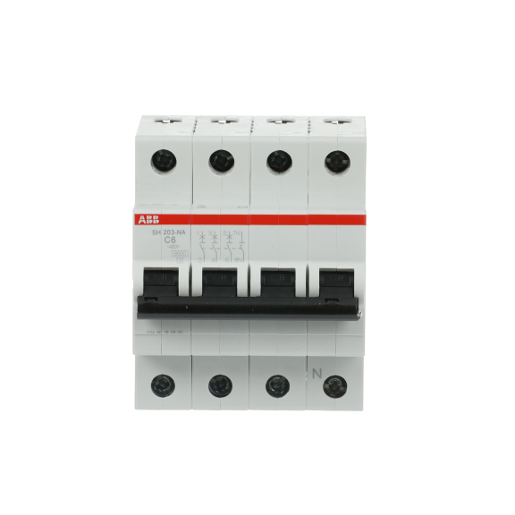 ABB 2CDS213103R0064, SH 203-C 6 NA, Compact Home, 6 Amper, 4 Kutuplu, C Tipi, Otomatik Sigorta, 6 kA, 4x6C