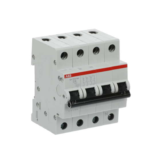 ABB 2CDS213103R0064, SH 203-C 6 NA, Compact Home, 6 Amper, 4 Kutuplu, C Tipi, Otomatik Sigorta, 6 kA, 4x6C