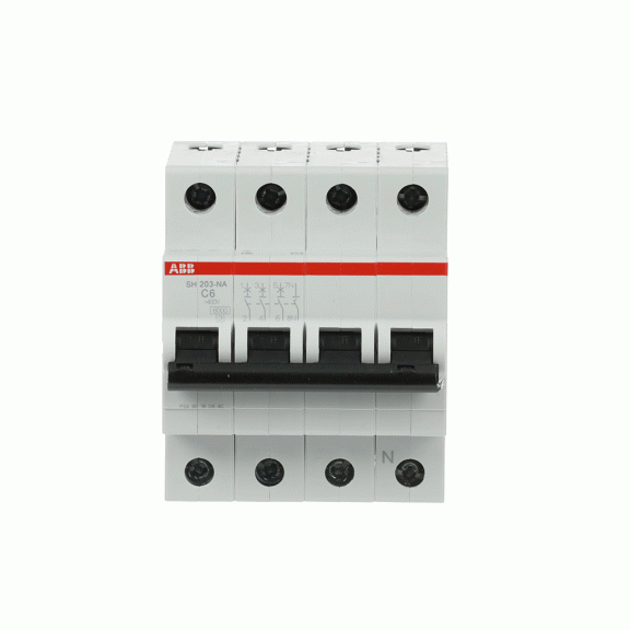 ABB 2CDS213103R0064, SH 203-C 6 NA, Compact Home, 6 Amper, 4 Kutuplu, C Tipi, Otomatik Sigorta, 6 kA, 4x6C