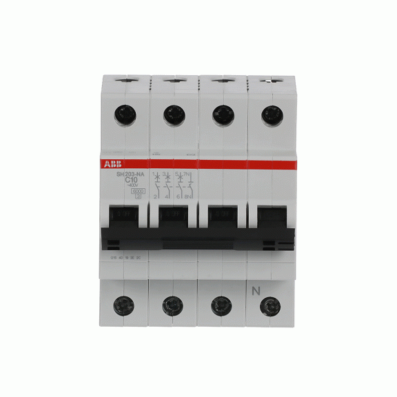 ABB 2CDS213103R0104, SH 203-C 10 NA, Compact Home, 10 Amper, 4 Kutuplu, C Tipi, Otomatik Sigorta, 6 kA, 4x10C