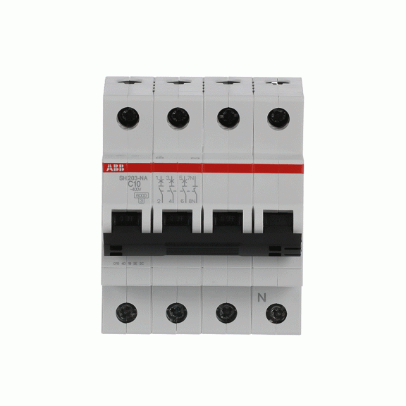 ABB 2CDS213103R0104, SH 203-C 10 NA, Compact Home, 10 Amper, 4 Kutuplu, C Tipi, Otomatik Sigorta, 6 kA, 4x10C