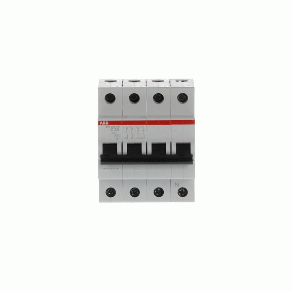 ABB 2CDS213103R0204, SH 203-C 20 NA, Compact Home, 20 Amper, 4 Kutuplu, C Tipi, Otomatik Sigorta, 6 kA, 4x20C