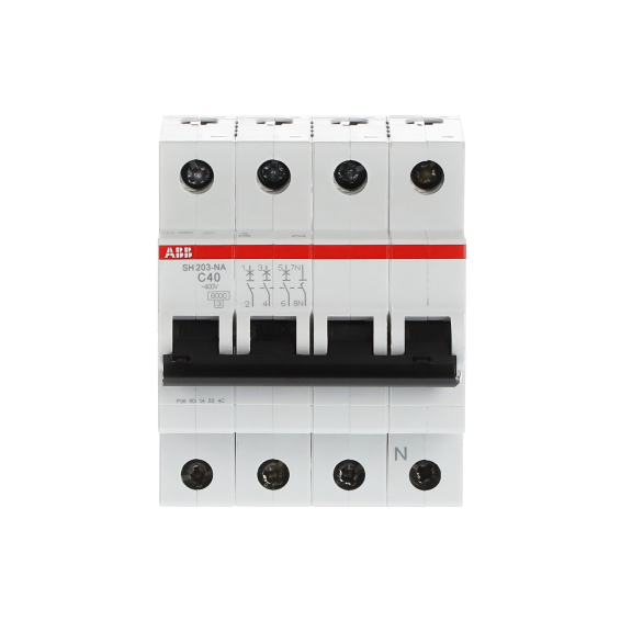ABB 2CDS213103R0404, SH 203-C 40 NA, Compact Home, 40 Amper, 4 Kutuplu, C Tipi, Otomatik Sigorta, 6 kA, 4x40C