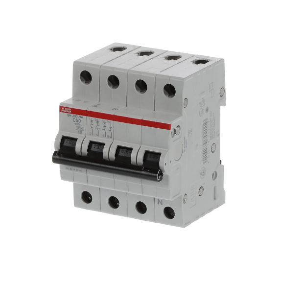 ABB 2CDS213103R0504, SH 203-C 50 NA, Compact Home, 50 Amper, 4 Kutuplu, C Tipi, Otomatik Sigorta, 6 kA, 4x50C