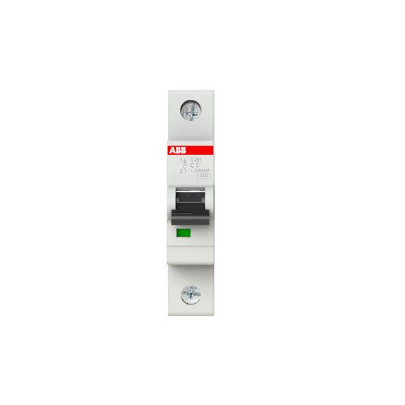 ABB 2CDS251001R0034, S 201-C 3, System Pro M, 3 Amper, 1 Kutuplu, C Tipi, Otomatik Sigorta, 6 kA, 1x3C