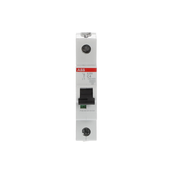 ABB 2CDS251001R0044, S 201-C 4, System Pro M, 4 Amper, 1 Kutuplu, C Tipi, Otomatik Sigorta, 6 kA, 1x4C