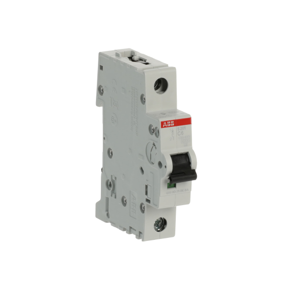 ABB 2CDS251001R0064, S 201-C 6, System Pro M, 6 Amper, 1 Kutuplu, C Tipi, Otomatik Sigorta, 6 kA, 1x6C