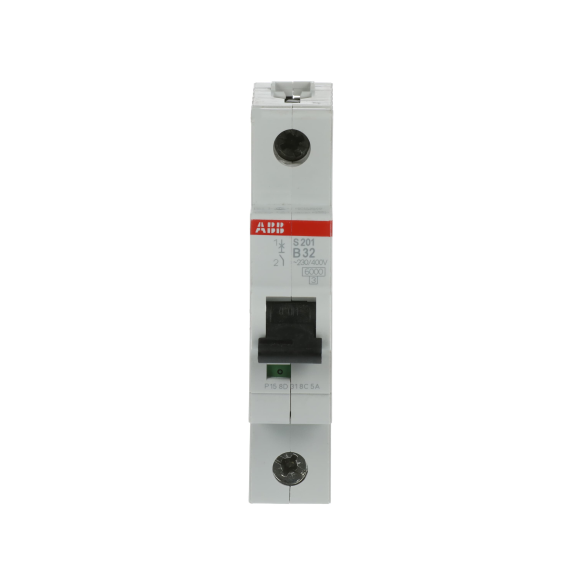 ABB 2CDS251001R0325, S 201-B 32, System Pro M, 32 Amper, 1 Kutuplu, B Tipi, Otomatik Sigorta, 6 kA, 1x32B