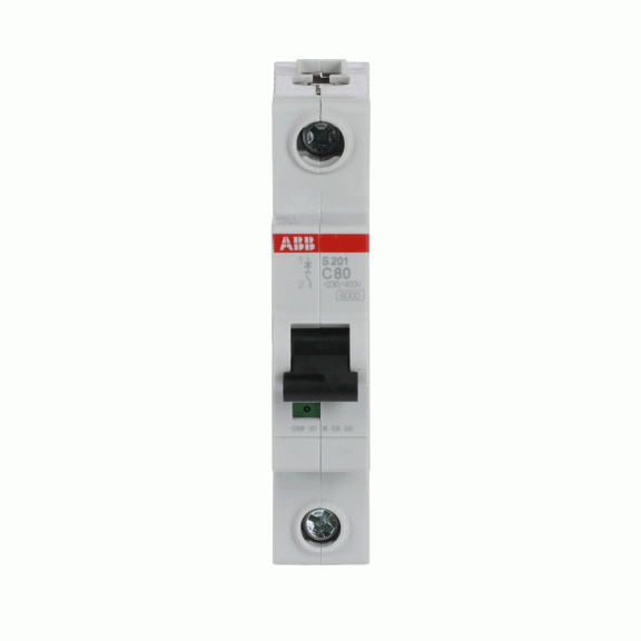 ABB 2CDS251001R0804, S 201-C 80, System Pro M, 80 Amper, 1 Kutuplu, C Tipi, Otomatik Sigorta, 6 kA, 1x80C