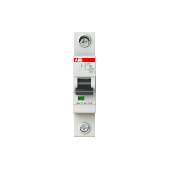 ABB 2CDS251001R0825, S 201-B 100, System Pro M, 100 Amper, 1 Kutuplu, B Tipi, Otomatik Sigorta, 6 kA, 1x100B