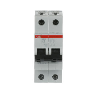 ABB 2CDS252001R0034, S 202-C 3, System Pro M, 3 Amper, 2 Kutuplu, C Tipi, Otomatik Sigorta, 6 kA, 2x3C