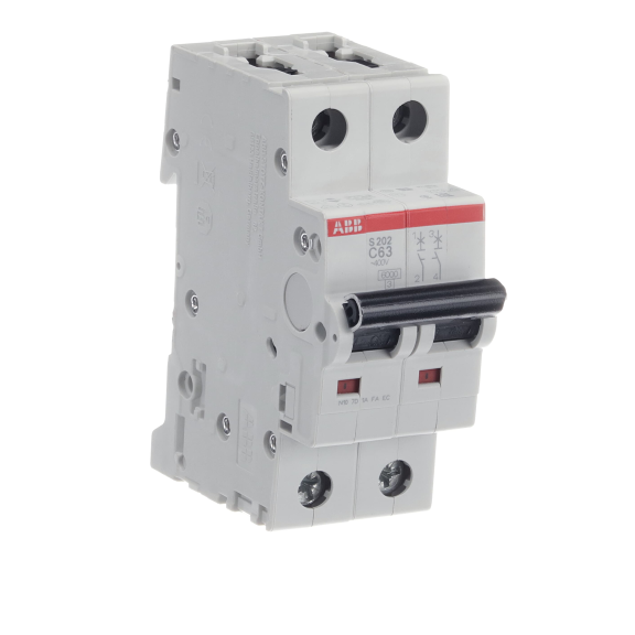 ABB 2CDS252001R0634, S 202-C 63, System Pro M, 63 Amper, 2 Kutuplu, C Tipi, Otomatik Sigorta, 6 kA, 2x63C