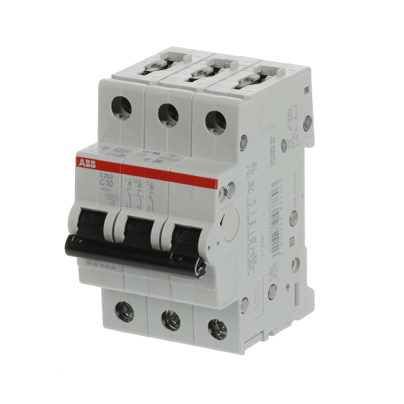 ABB 2CDS253001R0104, S 203-C 10, System Pro M, 10 Amper, 3 Kutuplu, C Tipi, Otomatik Sigorta, 6 kA, 3x10C
