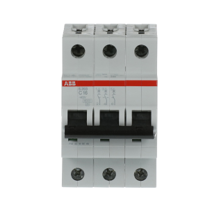 ABB 2CDS253001R0164, S 203-C 16, System Pro M, 16 Amper, 3 Kutuplu, C Tipi, Otomatik Sigorta, 6 kA, 3x16C