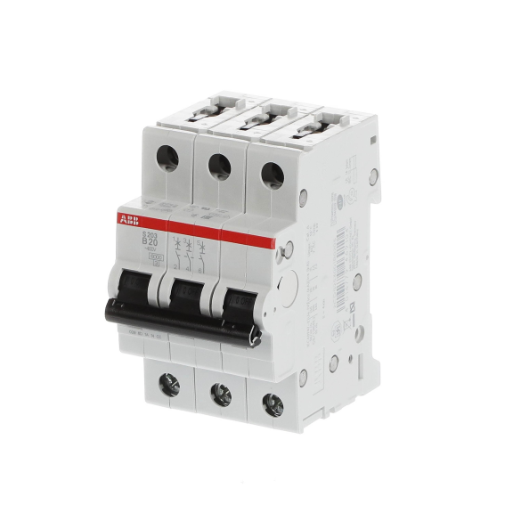 ABB 2CDS253001R0205, S 203-B 20, System Pro M, 20 Amper, 3 Kutuplu, B Tipi, Otomatik Sigorta, 6 kA, 3x20B