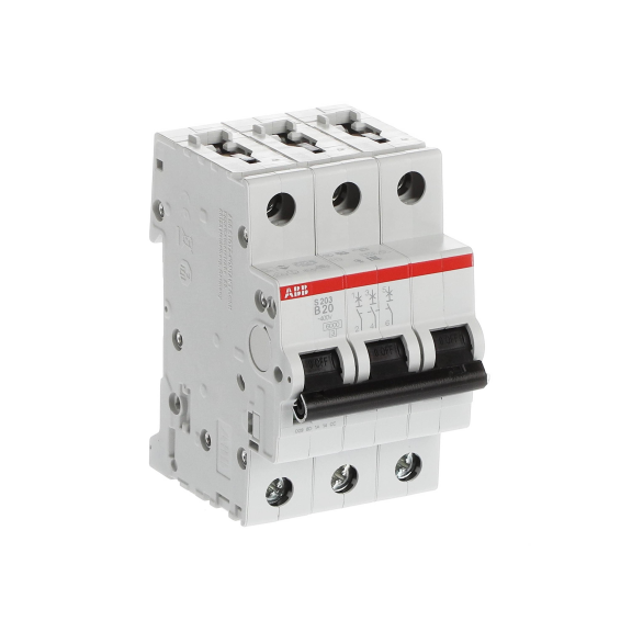 ABB 2CDS253001R0205, S 203-B 20, System Pro M, 20 Amper, 3 Kutuplu, B Tipi, Otomatik Sigorta, 6 kA, 3x20B