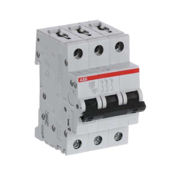 ABB 2CDS253001R0504, S 203-C 50, System Pro M, 50 Amper, 3 Kutuplu, C Tipi, Otomatik Sigorta, 6 kA, 3x50C