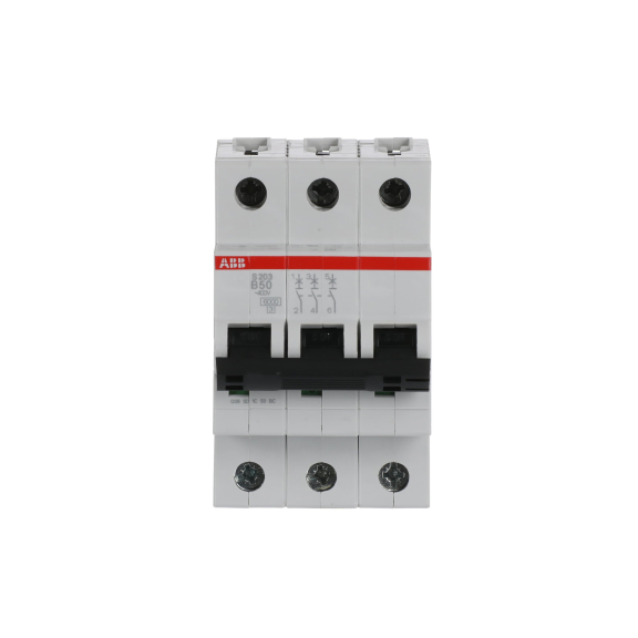 ABB 2CDS253001R0505, S 203-B 50, System Pro M, 50 Amper, 3 Kutuplu, B Tipi, Otomatik Sigorta, 6 kA, 3x50B