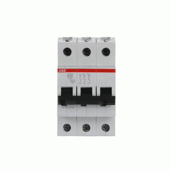 ABB 2CDS253001R0505, S 203-B 50, System Pro M, 50 Amper, 3 Kutuplu, B Tipi, Otomatik Sigorta, 6 kA, 3x50B