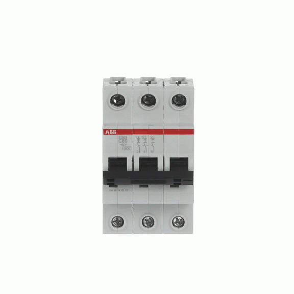 ABB 2CDS253001R0804, S 203-C 80, System Pro M, 80 Amper, 3 Kutuplu, C Tipi, Otomatik Sigorta, 6 kA, 3x80C