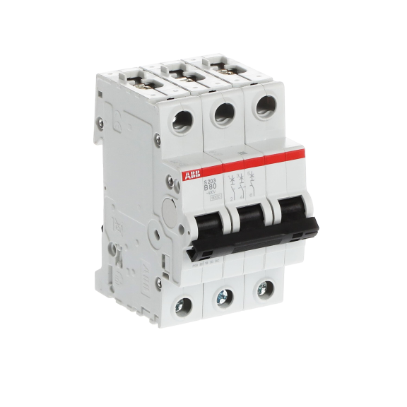 ABB 2CDS253001R0805, S 203-B 80, System Pro M, 80 Amper, 3 Kutuplu, B Tipi, Otomatik Sigorta, 6 kA, 3x80B