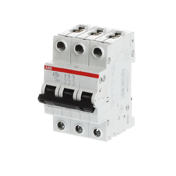 ABB 2CDS253001R0825, S 203-B 100, System Pro M, 100 Amper, 3 Kutuplu, B Tipi, Otomatik Sigorta, 6 kA, 3x100B