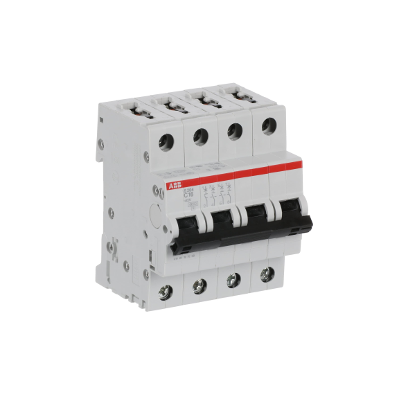 ABB 2CDS254001R0164, S 204-C 16, System Pro M, 16 Amper, 4 Kutuplu, C Tipi, Otomatik Sigorta, 6 kA, 4x16C