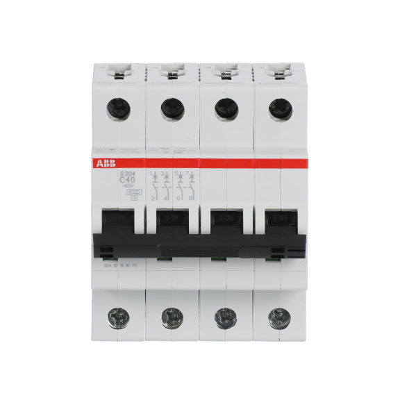 ABB 2CDS254001R0404, S 204-C 40, System Pro M, 40 Amper, 4 Kutuplu, C Tipi, Otomatik Sigorta, 6 kA, 4x40C