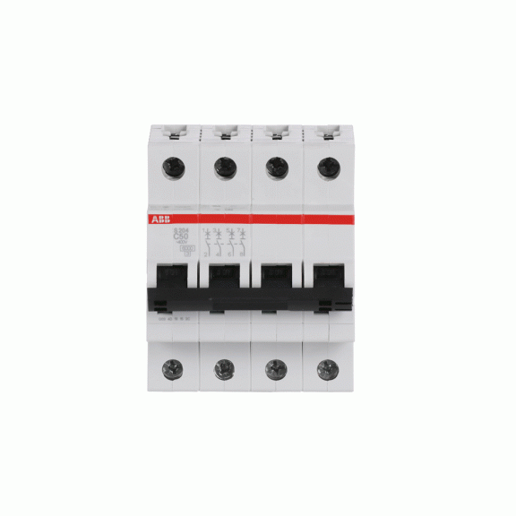 ABB 2CDS254001R0504, S 204-C 50, System Pro M, 50 Amper, 4 Kutuplu, C Tipi, Otomatik Sigorta, 6 kA, 4x50C