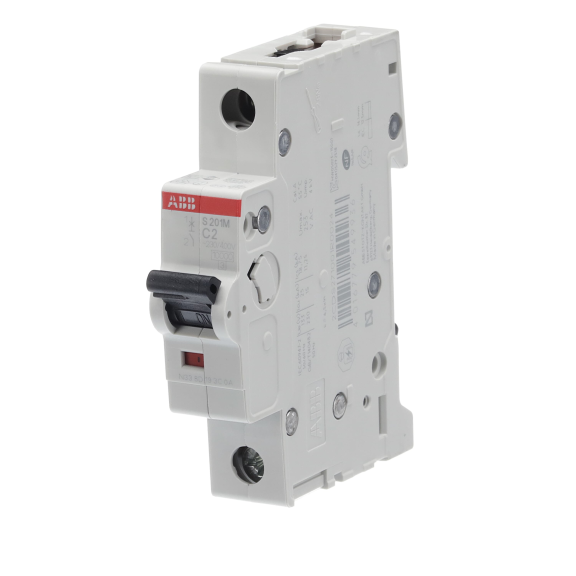 ABB 2CDS271001R0024, S 201 M-C 2, System Pro M, 2 Amper, 1 Kutuplu, C Tipi, Otomatik Sigorta, 10 kA, 1x2C