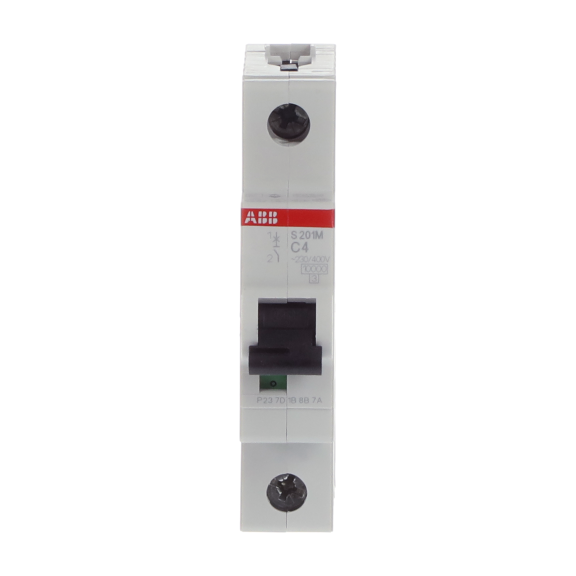ABB 2CDS271001R0044, S 201 M-C 4, System Pro M, 4 Amper, 1 Kutuplu, C Tipi, Otomatik Sigorta, 10 kA, 1x4C