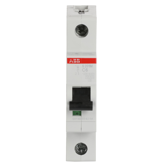 ABB 2CDS271001R0064, S 201 M-C 6, System Pro M, 6 Amper, 1 Kutuplu, C Tipi, Otomatik Sigorta, 10 kA, 1x6C