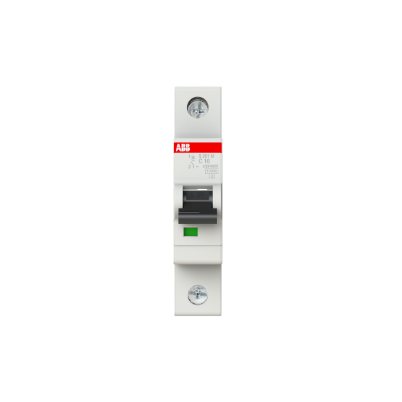 ABB 2CDS271001R0164, S 201 M-C 16, System Pro M, 16 Amper, 1 Kutuplu, C Tipi, Otomatik Sigorta, 10 kA, 1x16C
