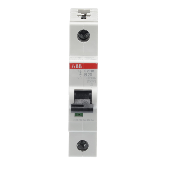 ABB 2CDS271001R0205, S 201 M-B 20, System Pro M, 20 Amper, 1 Kutuplu, B Tipi, Otomatik Sigorta, 10 kA, 1x20B