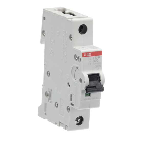 ABB 2CDS271001R0205, S 201 M-B 20, System Pro M, 20 Amper, 1 Kutuplu, B Tipi, Otomatik Sigorta, 10 kA, 1x20B