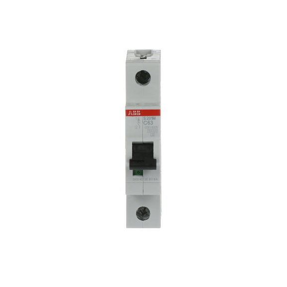 ABB 2CDS271001R0634, S 201 M-C 63, System Pro M, 63 Amper, 1 Kutuplu, C Tipi, Otomatik Sigorta, 10 kA, 1x63C