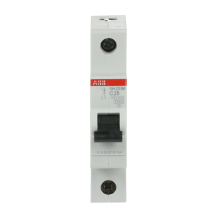 ABB 2CDS271011R0254, SH201M-C 25, Compact Home, 25 Amper, 1 Kutuplu, C Tipi, Otomatik Sigorta, 10 kA, 1x25C