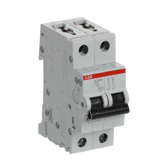 ABB 2CDS272001R0024, S 202 M-C 2, System Pro M, 2 Amper, 2 Kutuplu, C Tipi, Otomatik Sigorta, 10 kA, 2x2C