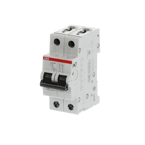 ABB 2CDS272001R0034, S 202 M-C 3, System Pro M, 3 Amper, 2 Kutuplu, C Tipi, Otomatik Sigorta, 10 kA, 2x3C