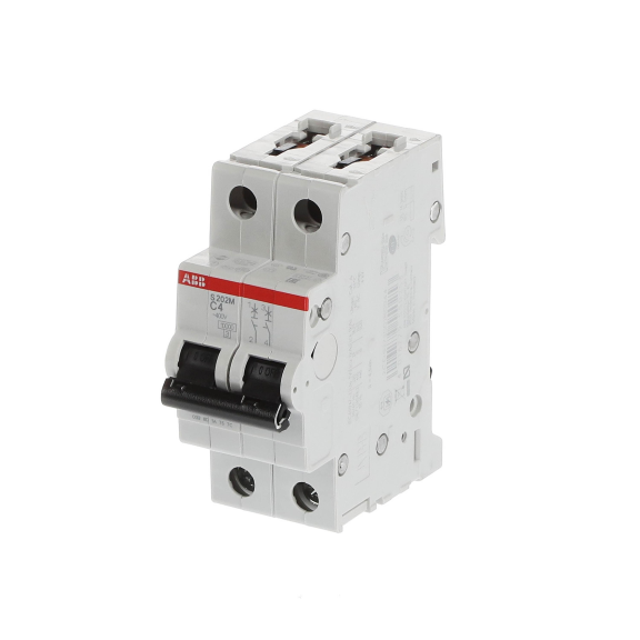ABB 2CDS272001R0044, S 202 M-C 4, System Pro M, 4 Amper, 2 Kutuplu, C Tipi, Otomatik Sigorta, 10 kA, 2x4C