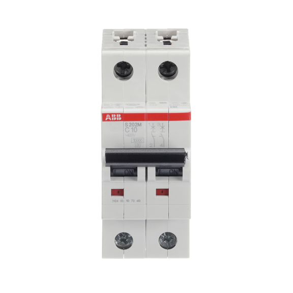 ABB 2CDS272001R0104, S 202 M-C 10, System Pro M, 10 Amper, 2 Kutuplu, C Tipi, Otomatik Sigorta, 10 kA, 2x10C