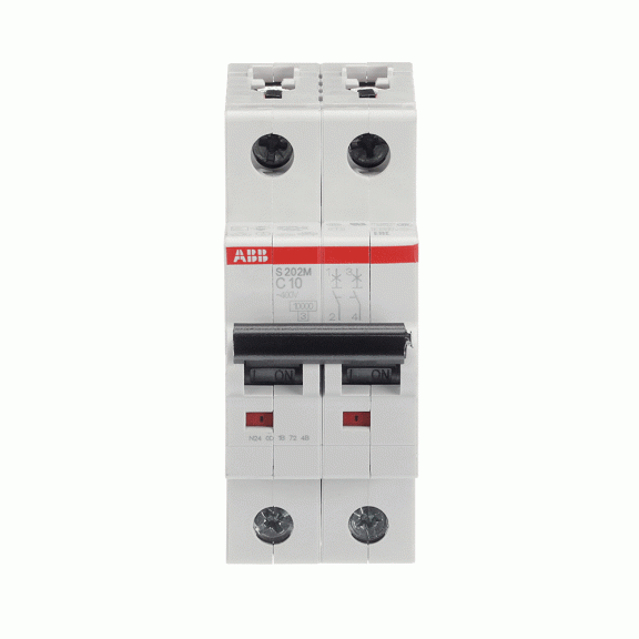 ABB 2CDS272001R0104, S 202 M-C 10, System Pro M, 10 Amper, 2 Kutuplu, C Tipi, Otomatik Sigorta, 10 kA, 2x10C