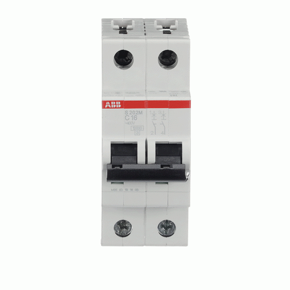ABB 2CDS272001R0164, S 202 M-C 16, System Pro M, 16 Amper, 2 Kutuplu, C Tipi, Otomatik Sigorta, 10 kA, 2x16C