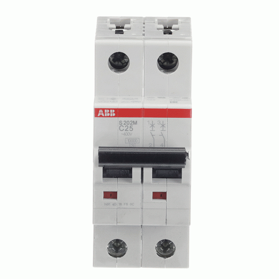 ABB 2CDS272001R0254, S 202 M-C 25, System Pro M, 25 Amper, 2 Kutuplu, C Tipi, Otomatik Sigorta, 10 kA, 2x25C