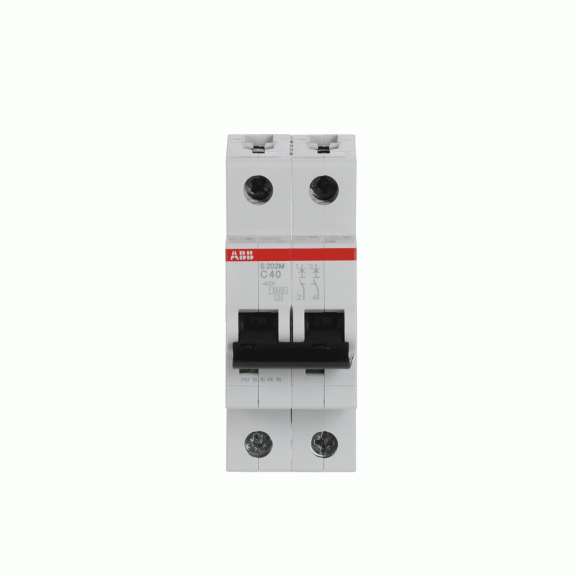 ABB 2CDS272001R0404, S 202 M-C 40, System Pro M, 40 Amper, 2 Kutuplu, C Tipi, Otomatik Sigorta, 10 kA, 2x40C