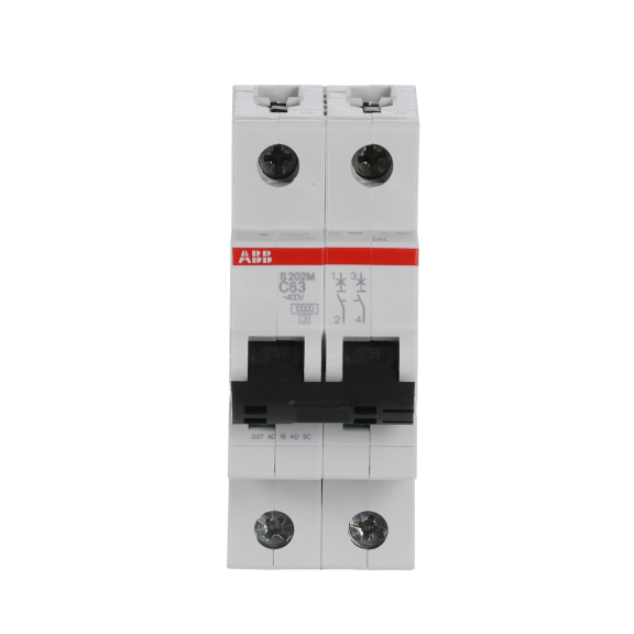 ABB 2CDS272001R0634, S 202 M-C 63, System Pro M, 63 Amper, 2 Kutuplu, C Tipi, Otomatik Sigorta, 10 kA, 2x63C