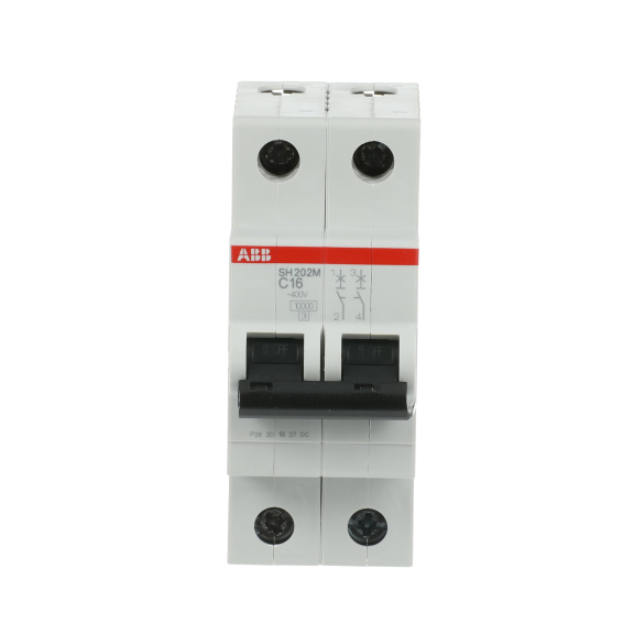 ABB 2CDS272011R0164, SH202M-C 16, Compact Home, 16 Amper, 2 Kutuplu, C Tipi, Otomatik Sigorta, 10 kA, 2x16C
