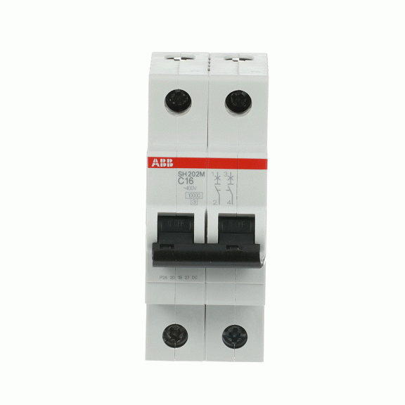 ABB 2CDS272011R0164, SH202M-C 16, Compact Home, 16 Amper, 2 Kutuplu, C Tipi, Otomatik Sigorta, 10 kA, 2x16C