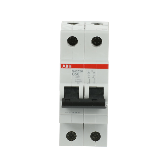 ABB 2CDS272011R0504, SH202M-C 50, Compact Home, 50 Amper, 2 Kutuplu, C Tipi, Otomatik Sigorta, 10 kA, 2x50C